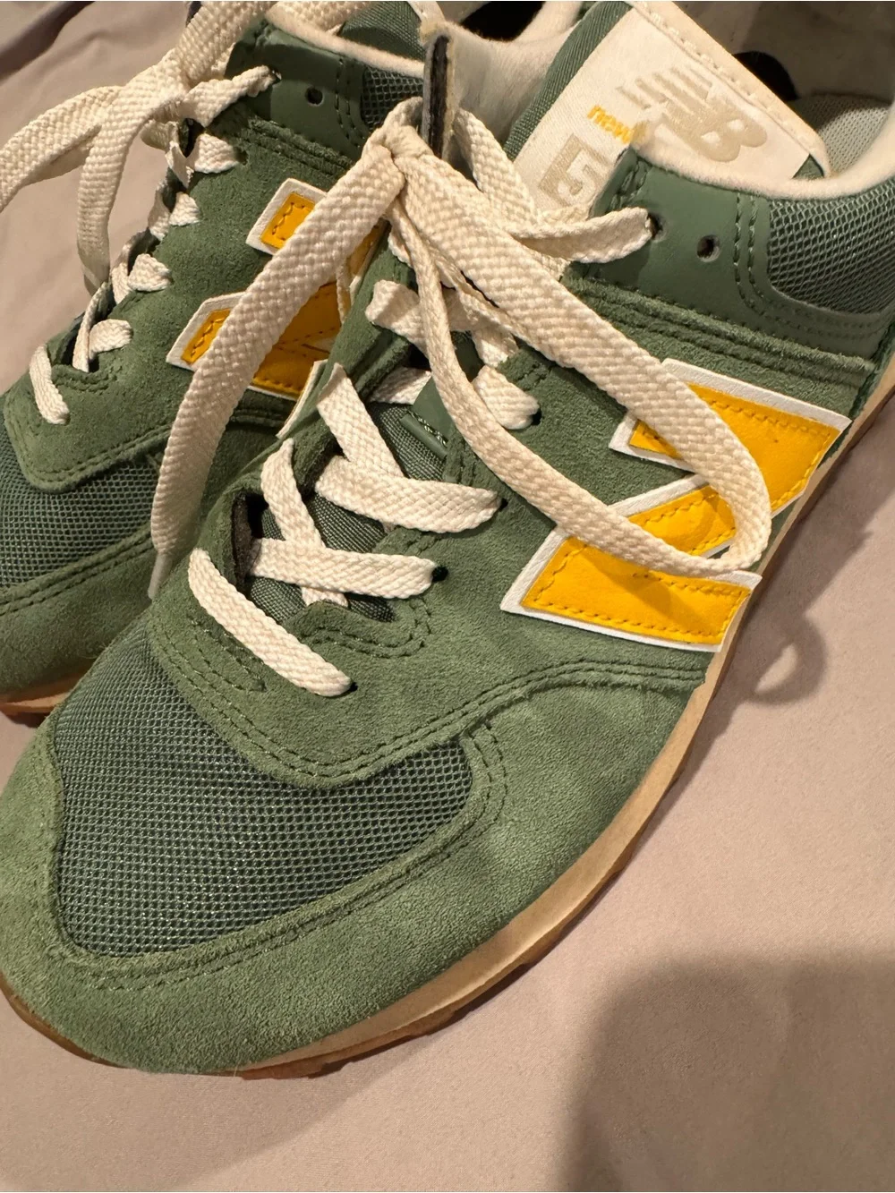 New Balance Green & Yellow Retro Runner - Picture 3 of 8